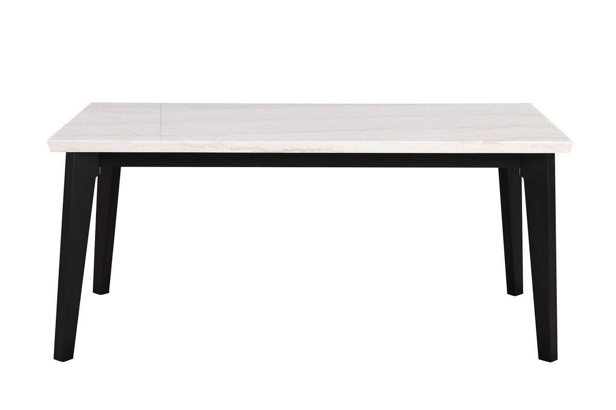 Sabro Contemporary Marble Top Dining Table & Dining Set - Round, Square or Rectangular at Dining or Counter Height – Black & White, view 14