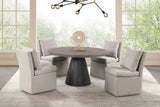 Broager Contemporary Dining Collection - 5pcs- 54" Round Table + 4 Light Gray Caster Chairs