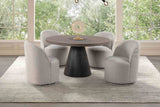 Broager Contemporary Dining Collection - 5pcs- 54" Round Table + 4 Light Gray Swivel Chairs