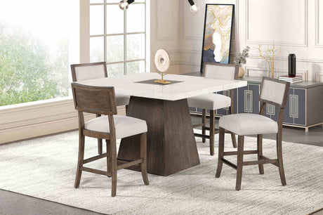 Grasten Contemporary Marble Top Dining Collection - Counter Height Table Only (54")