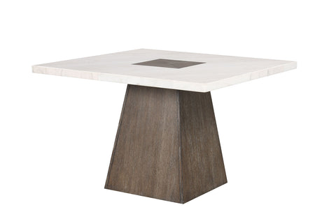 Grasten Contemporary Marble Top Dining Collection - 70" Dining or 54" Counter Height Table & Sets in Dark Walnut – Brown & White, view 8