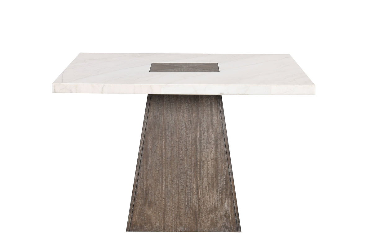 Grasten Contemporary Marble Top Dining Collection - 70" Dining or 54" Counter Height Table & Sets in Dark Walnut – Brown & White, view 9