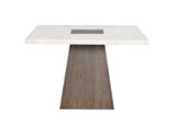 Grasten Contemporary Marble Top Dining Collection - 70" Dining or 54" Counter Height Table & Sets in Dark Walnut – Brown & White, view 9