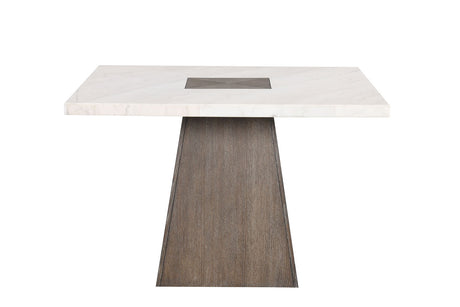 Grasten Contemporary Marble Top Dining Collection - 70" Dining or 54" Counter Height Table & Sets in Dark Walnut – Brown & White, view 9