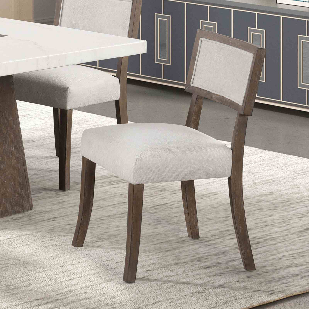 Grasten Contemporary Marble Top Dining Collection - 2 Side Chairs