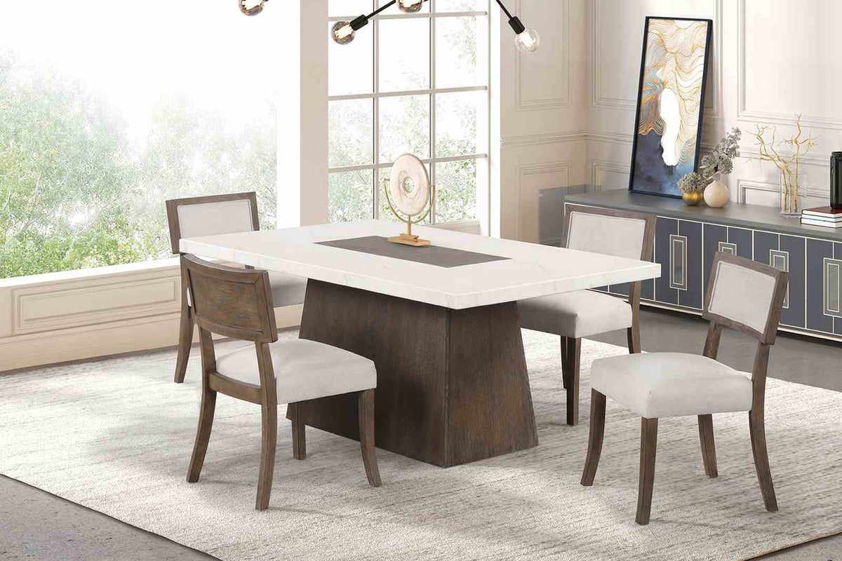 Grasten Contemporary Marble Top Dining Collection - Dining Table Only (70")