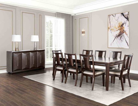 Hinwitz Transitional 90" Dining Table & Sets - 9pcs- Table + 8 Chairs