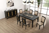 Kenyada Contemporary 72" Dining Table - Glass Top with Dovetail Joinery in Espresso – Brown, view 2