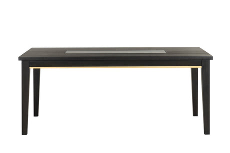 Kenyada Contemporary 72" Dining Table - Glass Top with Dovetail Joinery in Espresso – Brown, view 5