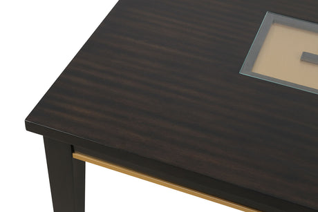 Kenyada Contemporary 72" Dining Table - Glass Top with Dovetail Joinery in Espresso – Brown, view 7