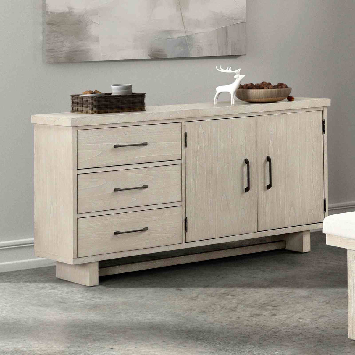 Hagerman Modern Farmhouse 94" Extendable Dining Table & Set - Sideboard