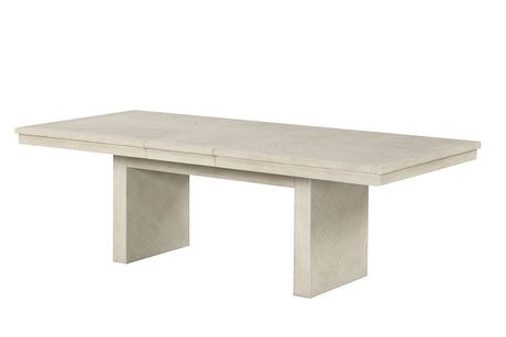 Hagerman Modern Farmhouse 94" Extendable Dining Table & Set - Plinth Base Table, Chairs, Bench & Sideboard in Natural – Natural & Brown, view 6