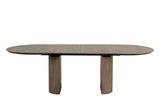 Clements Modern Farmhouse Dining Collection - 102" Extendable Plinth Table, Chairs & Glass-Door Sideboard in Oak – Natural & Brown, view 7