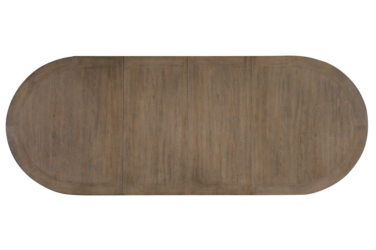 Clements Modern Farmhouse Dining Collection - 102" Extendable Plinth Table, Chairs & Glass-Door Sideboard in Oak – Natural & Brown, view 9