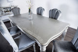 Melodi Parc Glam Dining Collection - 84" Table, Fluted-Leg Upholstered Chairs & Server in Black or Silver – Black & Silver, view 14