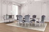 Melodi Parc Glam Dining Collection - 84" Table, Fluted-Leg Upholstered Chairs & Server in Black or Silver – Black & Silver, view 17