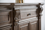 Oakham Rustic 108" Dining Collection - Shield Back Chairs, Hutch & Sideboard in Weathered Oak – Natural & Beige, view 13