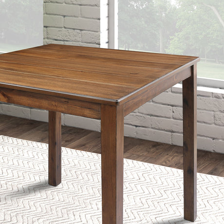 Lubbock 5-Piece Square Dining Set - Standard or Counter Height with Slat Back Chairs in Espresso, Gray or Walnut – Brown & Gray, view 7