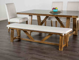 Losone Rustic 71.5" Trestle Dining Table & Set with Bench - Bench