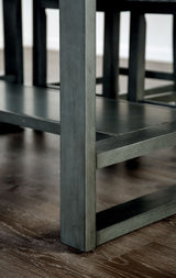 Potton Transitional 60" Counter Height Dining Table & Set - Trestle Base with Storage Drawers in Gray – Gray & Blue, view 5