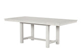 Ferrone Farmhouse 84" Extendable Dining Table & Set - Plank Top, Block Trestle Base & Cross Back Chairs in Rustic White Oak – Natural & White, view 4