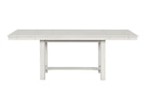 Ferrone Farmhouse 84" Extendable Dining Table & Set - Plank Top, Block Trestle Base & Cross Back Chairs in Rustic White Oak – Natural & White, view 5