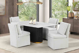 Morges Contemporary 72" Marble Dining Table & 5-Piece Set - Table Only (72")