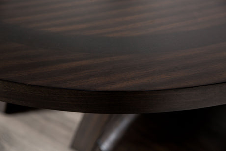 Holsworthy Contemporary Dining Table & 5-Piece Set - 54" Round or 72" Rectangular with Angled Pedestal Legs in Espresso – Brown, view 4