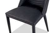 Lenvik Contemporary 71" Ceramic Top Dining Table & Set - Iron X-Base & Arched Stitch Upholstered Chairs in Black or Brown – Black & Brown, view 14