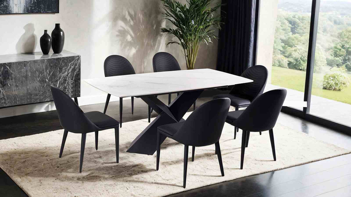 Lenvik Contemporary 71" Ceramic Top Dining Table & Set - Table Only (71")