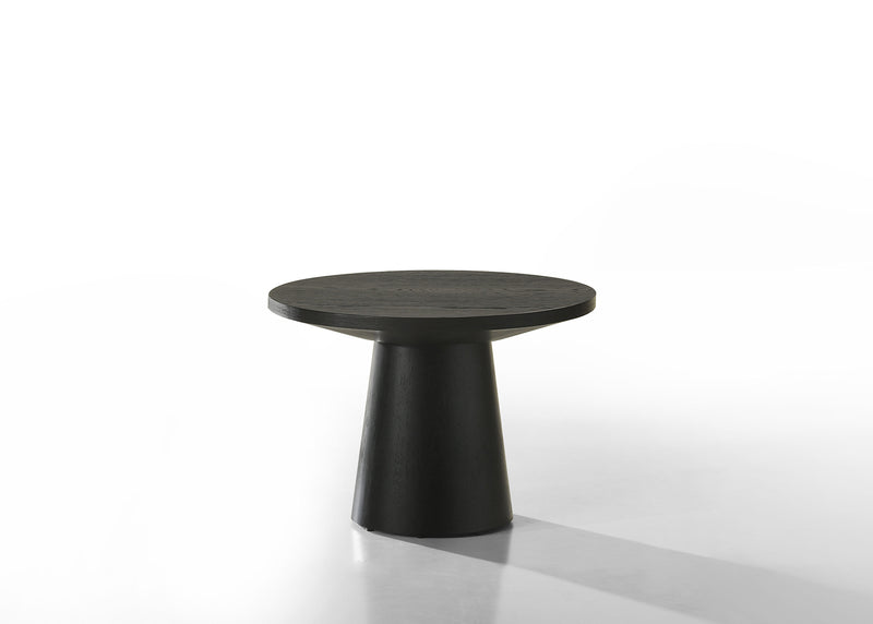 Halewood Contemporary Pedestal Coffee & End Tables - Cone-Shaped Base in Black or Oak