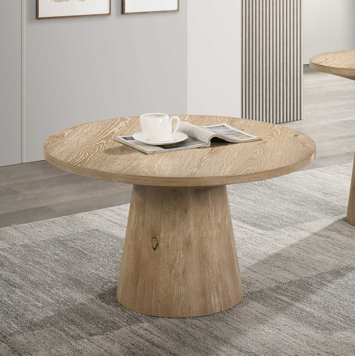 Halewood Contemporary Pedestal Coffee & End Tables - Coffee Table