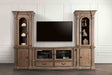 Bromoak Traditional Entertainment Center with Carved Details - Complete Entertainment Center (5pcs)