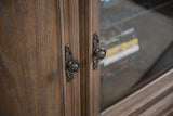 Bromoak Traditional Entertainment Center with Carved Details - Console & Piers in Weathered Oak – Brown & Natural, view 5