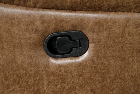 Ezekius Manual Reclining Sofa, Loveseat & Sectional - Drop-Down Table with USB & Cup Holders in Brown – Brown, view 7