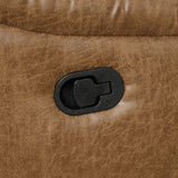 Ezekius Manual Reclining Sofa, Loveseat & Sectional - Drop-Down Table with USB & Cup Holders in Brown – Brown, view 12