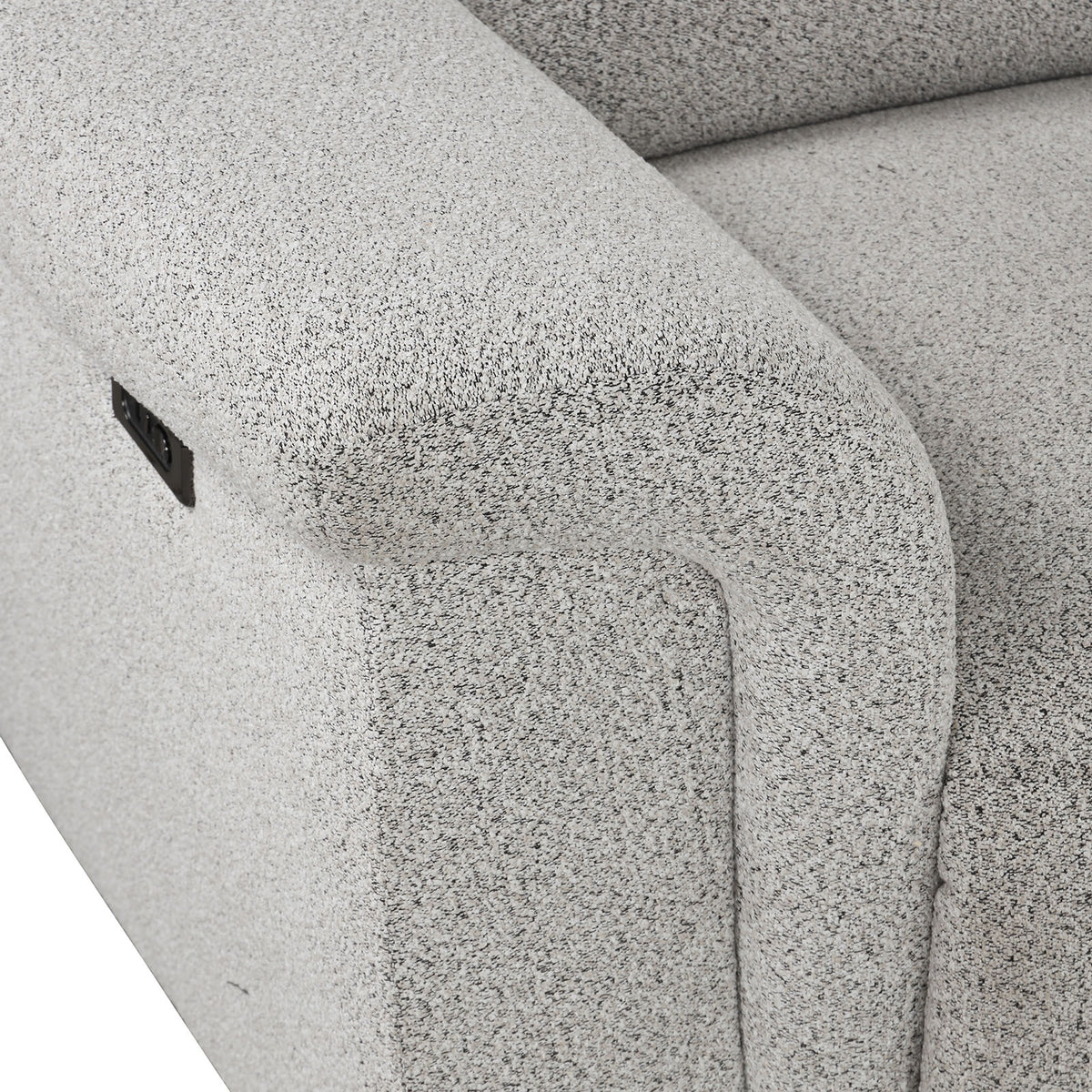 Hieronimus Power Reclining Sectional - Adjustable Headrests & USB Charging in Light Gray Chenille – Gray, view 8