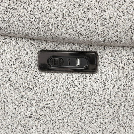 Hieronimus Power Reclining Sectional - Adjustable Headrests & USB Charging in Light Gray Chenille – Gray, view 3
