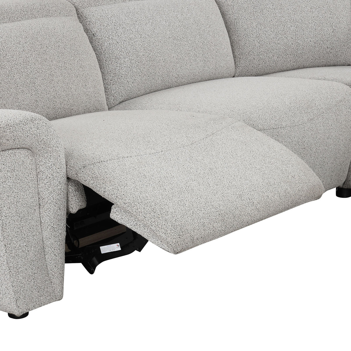 Hieronimus Power Reclining Sectional - Adjustable Headrests & USB Charging in Light Gray Chenille – Gray, view 6