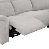 Hieronimus Power Reclining Sectional - Adjustable Headrests & USB Charging in Light Gray Chenille – Gray, view 6