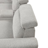 Hieronimus Power Reclining Sectional - Adjustable Headrests & USB Charging in Light Gray Chenille – Gray, view 7