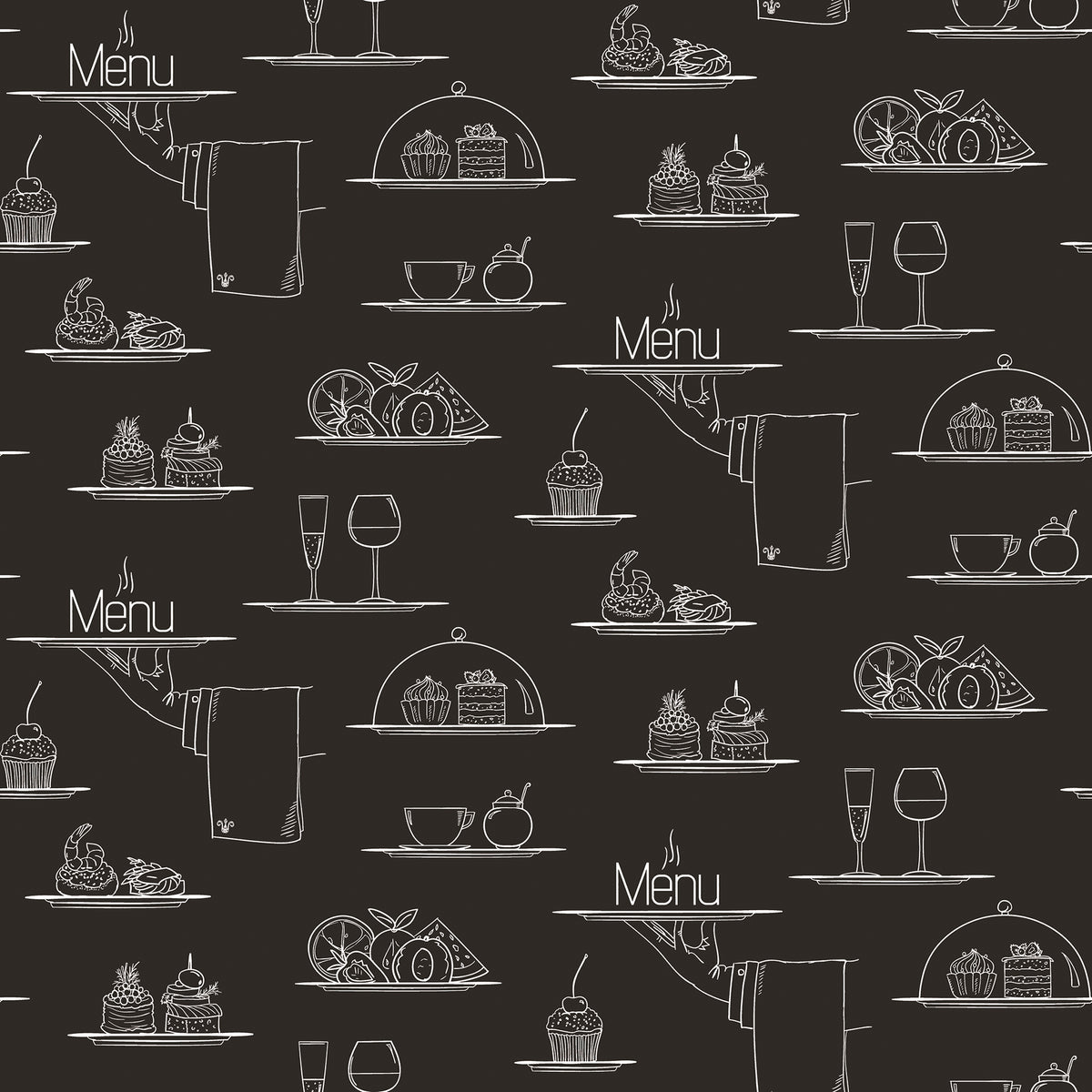Galerie Just Kitchens Chalkboard Menu Wallpaper