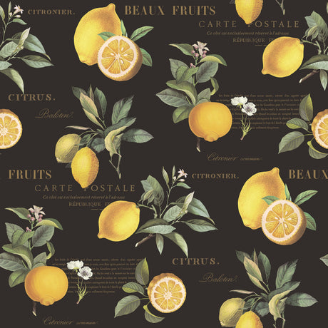 Galerie Just Kitchens Citron Botanical Wallpaper