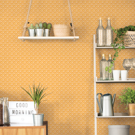 Galerie Just Kitchens Orange Scallop Wallpaper