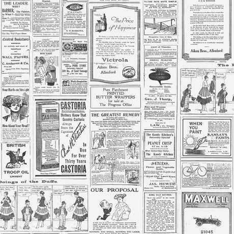 Galerie Just Kitchens Newspaper Wallpaper