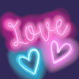 Galerie Kids and Teens Neon Love Wall Mural