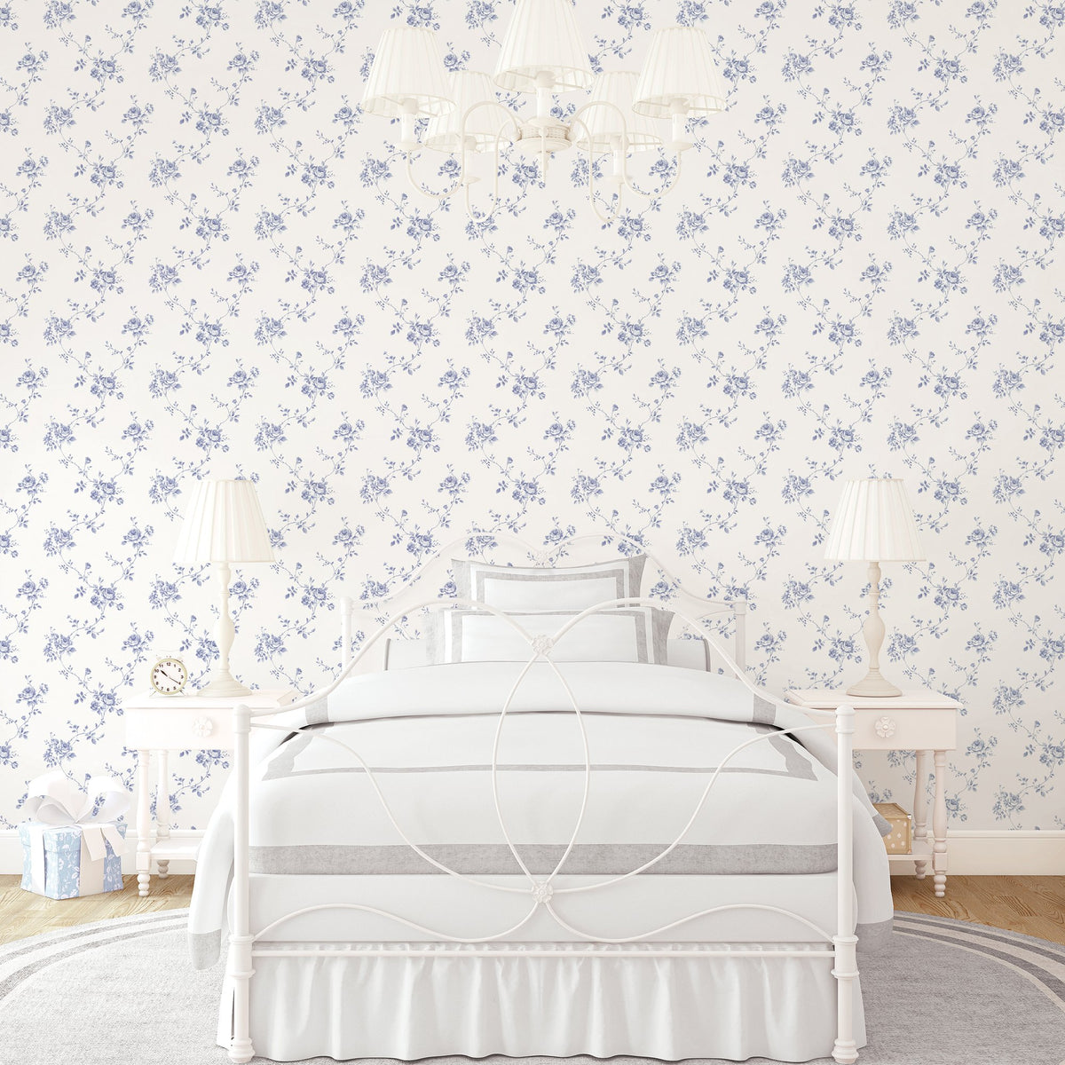 Galerie Palazzo 2 Turquoise Floral Wallpaper