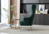 Contemporary gray accent chair positioned in a minimalist living room