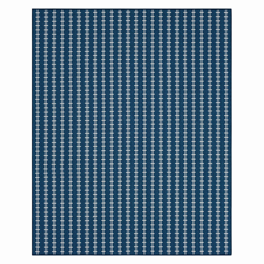 Karastan Gulfport Navy Casual Area Rug - Machine Woven Polyester, Made in India
