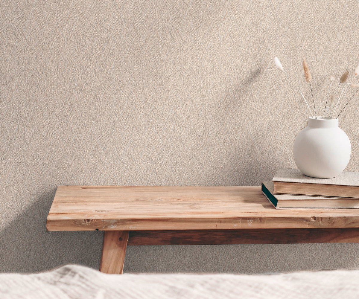 Galerie Hygge Home Herringbone Weave Motif Wallpaper